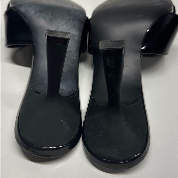 Steve Madden Hazel High Heels Shoes Patent Shiny Leather Open Toe Black Size 9.5 - Picture 7 of 10